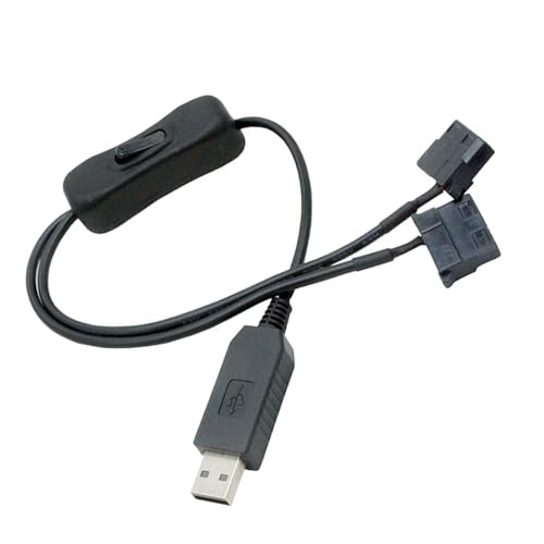 Adaptador de fuente de alimentación para ventilador de computadora, cable de conexión USB a 4 pines con cableado de salida de 12 V para carcasa de computadora y ventiladores de CPU, adaptador USB de