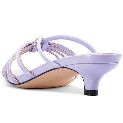 Image of TNYNFBEB Womens Sandals Mules Low Kitten Heel Open Toe Shoes Slip-on Slingback Prom Party Dress Summer 1.4 Inches Heels