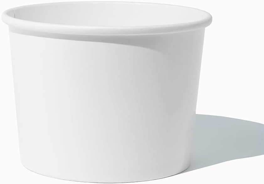 UNIQ 16 oz Ice Cream To Go Containers with Lids – Disposable Food Containers with Non Vented Airtight Lids – Paper Containers for Ice Cream, Soup & Takeaway – Bulk 250 Set