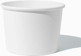 UNIQ [250 Count] 64 oz Paper Freezer Containers - Pair with Our 64 oz Lids to Prevent Freezer Burn - Premium Glossy Half Gallon Ice Cream Containers - LIDS SOLD SEPARATELY.