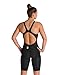 ARENA Powerskin Carbon Glide Kneeskin Open Back Women's Racing Swimsuit Full Body Short Leg One Piece Athletic Tech Suit, Black/Gold, US Size 28