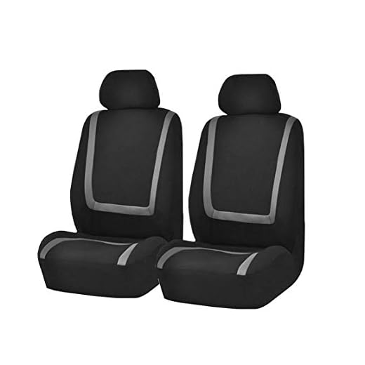 GODGETS Juego de Fundas para Asientos de Coche, Fundas Frontales y Traseras con Reposacabezas, Universales,Gris Oscuro,2 * Asiento Delantero