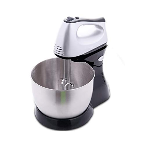 Batidora de pie, batidora eléctrica de 5 velocidades, batidora de mano 2 en 1, tazón de mezcla de acero, batidoras, ganchos para masa, batidora de pie