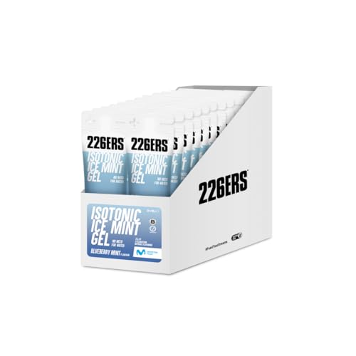 226ERS Isotonic Gel | Gel Enérgetico Isotónico Vegano con 22 g de Ciclodextrina como Hidrato, Mentolado, Sin Gluten, Menta con Arándanos - 24 geles