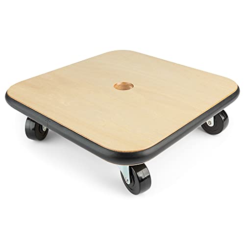 Champion Sports 12' Wood Scooter – Wooden Base with Full Bumper and Non-Marring Swivel Casters for Active Play & PE Class