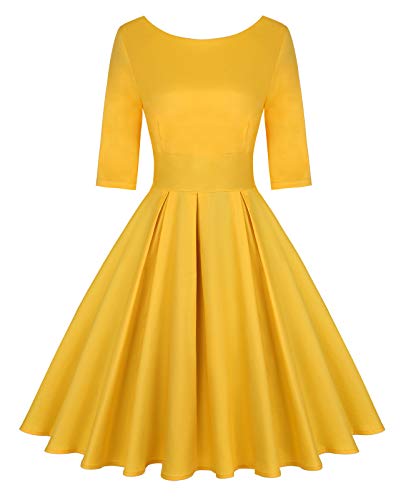 Image of MINTLIMIT Women's 1950s Retro Vintage Cocktail Party 3 /4 Sleeve Swing Dress