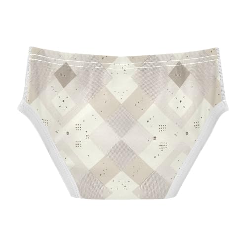 KLL Check Pattern Beige White Toddler Boys Cotton Underwear Breathable Children Panties2