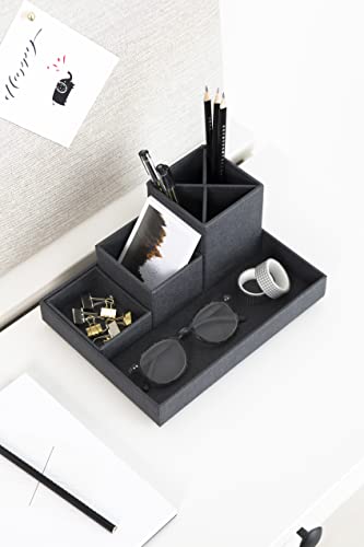 Bigso Box of Sweden Desk Storage Organiser for Stationery, Pen Holder with 4 Compartments for Various Office Items - Image 3