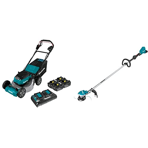 Makita XML06PT1 36V (18V X2) LXT Brushless 18" Self-Propelled Commercial Lawn Mower Kit with 4 Batteries (5.0Ah), with XRU15Z 36V (18V X2) LXT Brushless String Trimmer Makita XML06PT1 36V (18V X2) LXT Brushless 18" Self-Propelled Commercial Lawn Mower Kit with 4 Batteries (5.0Ah), with XRU15Z 36V (18V X2) LXT Brushless String Trimmer