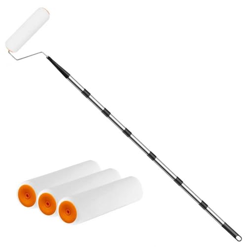 Farbroller wandfarbe Malerrolle 3 Farbwalzen Farbwalzen mit verlängerbaren und abnehmbaren Griffen Verdickter Stab Wandbürste für Wände und Decken