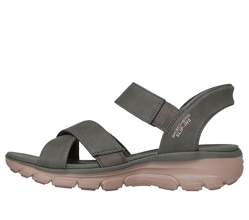 Image of Skechers Women's Easy Going - Somewhere Sunny | Hands Free Slip-Ins, Sandal, Relaxed Fit, Yoga Foam Cushioned Footbed, Heel Pillow, Vegan, Faux Leather Strappy Upper