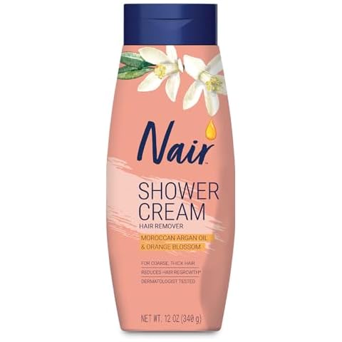 NAIR Shower Cream Hair Remover with Moroccan Argan Oil and Orange Blossom, Body Hair Removal Cream for Women, 12 oz Cover