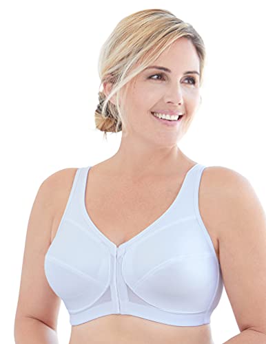 Glamorise Full Figure Plus Size MagicLift Front Close Posture Back Support Bra #1265 White Glamorise Full Figure Plus Size MagicLift Front Close Posture Back Support Bra #1265 White