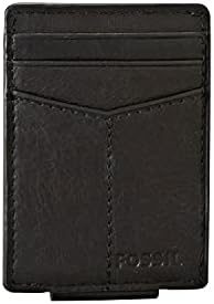 Fossil Men's Ingram Leather Magnetic Card Case with Money Clip Wallet, Black, (Model: ML3235001)