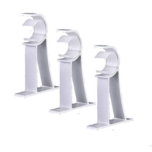 Ailejia Gardinenstangenhalterung, Deckenhalterung, Schirm, einzelne Aluminiumlegierung, Gardinenstangenhalterung für Heimdekoration (weiß, 3 Stück) Cover