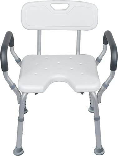 Shower Bath Chair Tool-Free Assembly Spa Bathtub Shower Lift Chair, Portable Bath Seat, Adjustable Shower Bench, White Bathtub Lift Chair With Arms… (2) (1 Shower Chairs) #TOP1