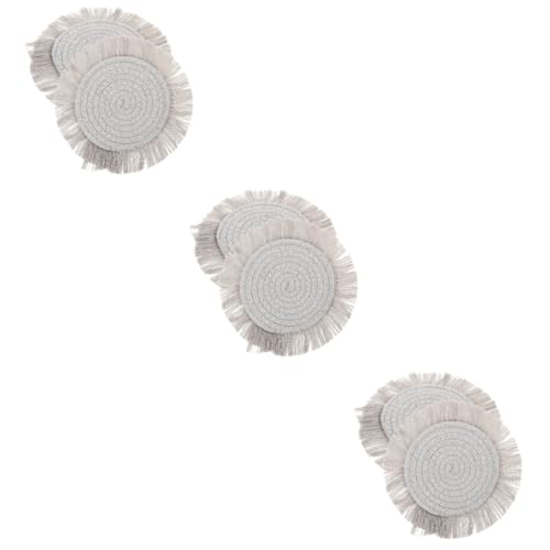 Napperon en tissu coton gris Cabilock au tissage raffiné - 2