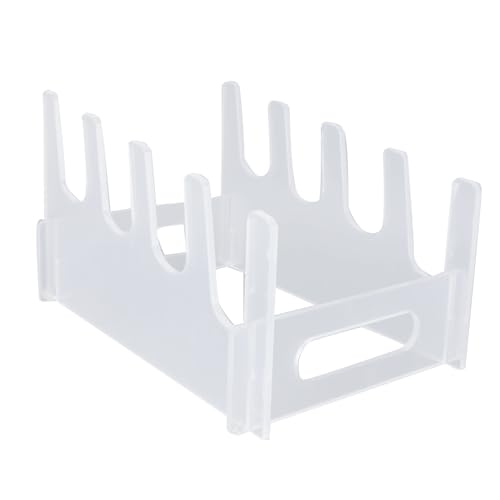 Fuchooky Plate Dinnerware Display Stand Acrylic Multiple Plates Display Rack Space Saving Kitchen Organizer (Acrylic 2)