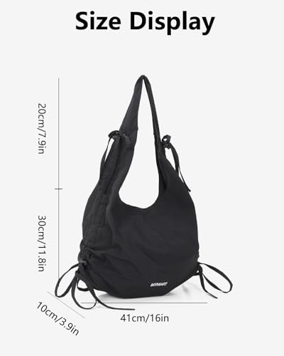 Bolso Hobo Grande de Nylon para Mujer miniatura 6