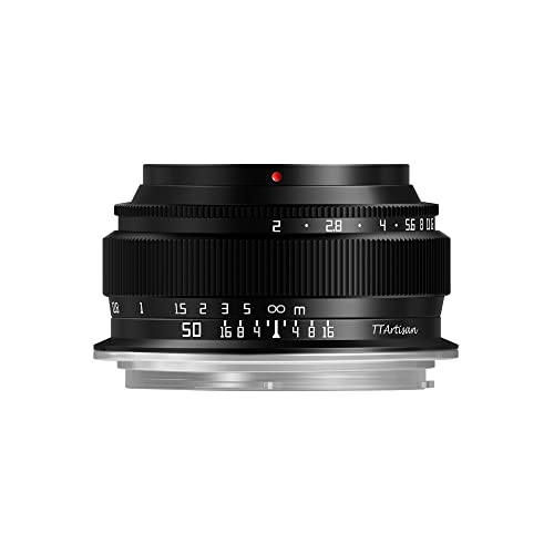 TTArtisan 50mm F2 Metal Bodied Lens Compatible with Fuji X Mount (Full Frame) - Black