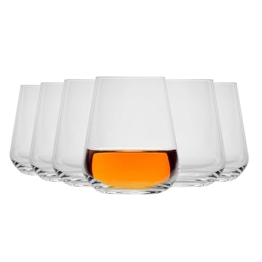 Bormioli Rocco InAlto Uno Stemless Glass, Set of 6, 15.25 oz, Clear
