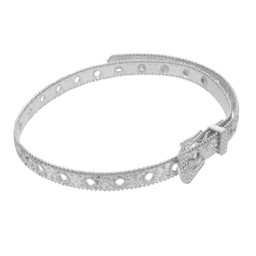 FRCOLOR Stylish Adjustable Waist Belt with Rhinestone and Sequin Decor Fashionable Trouser Belt for Parties Weddings and Special Occasions