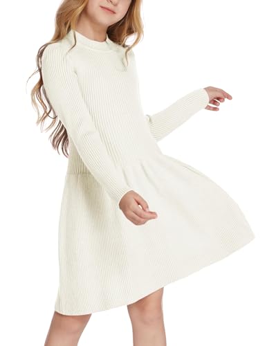 Arshiner Mädchen Pullover Kleid Herbst Winter Kleid Langarm...
