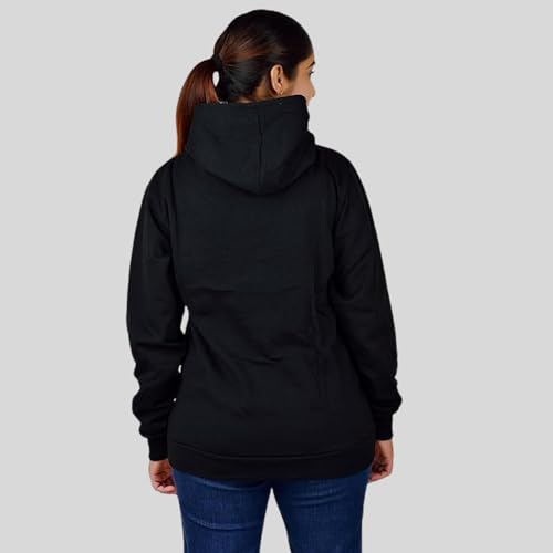 Image of More & More HOODMASTER Women's Fleece Hoodie Sweatshirt with Zip Pockets Full Sleeves Regular Fit Solid Pattern Hooded Neck and Standard Length | Comfortable Fleece Hoodie for Women