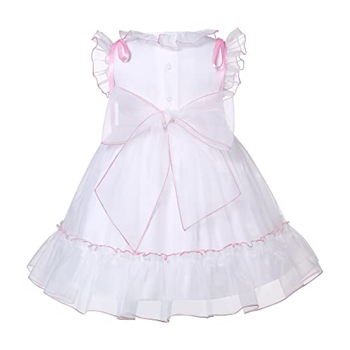 Pettigirl Little Girls Vintage White Embroidery Smocked Dresses Kids Toddler Lovely Wedding Holiday Smock Clothes2