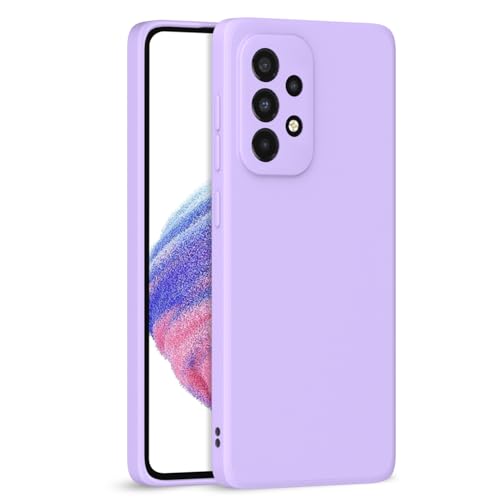 Image of Outlouders Back Cover for Samsung Galaxy A53 5G | Camera Protection | Durable Soft Matte Silicone Bumper Case (Purple)