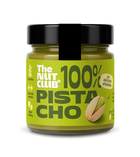 The Nut Club Crema de Pistacho 180g 100% Natural, Vegana, Sin Azúcares Añadidos, Sin Gluten, Sabor Intenso y Textura Cremosa, Ideal para Untar, Desayunos, Recetas y Postres