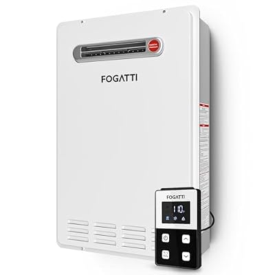 FOGATTI Propane Gas Tankless Water Heater - Outdoor Installation 8.1 GPM, 180,000 BTU White Instant Hot Water Heater, Instagas Premium 180S Series