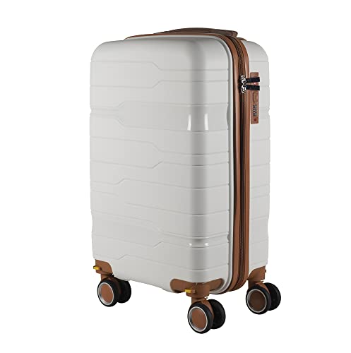 Mala de bordo em Polipropileno 4 rodas 360º - AeroMalas Japão (Branco)