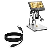 BoxWave Cable Compatible with Elikliv EDM4s Coin Microscope (4.3 in) - DirectSync - USB 3.0 A to USB 3.1 Type C, USB C Charge and Sync Cable - 6ft - Black