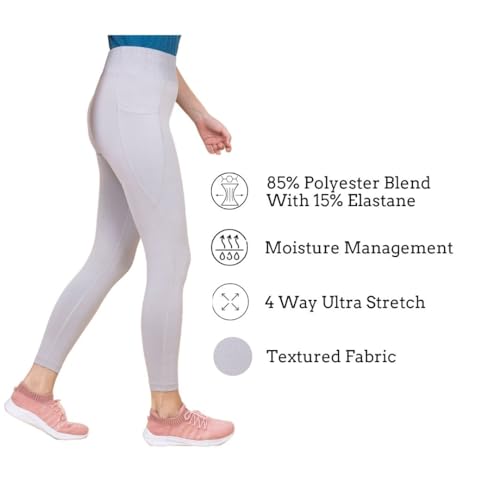 Image of 3rd Planet Women's High Waist Activewear Leggings | 4-Way Stretch, Sweat-Wicking, Non-See-Through Gym & Yoga Tights with Side Pockets | Comfortable Slim Fit Pants for Workout, Running & Fitness
