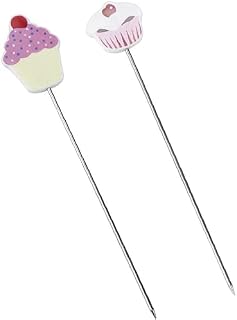 Cake Tester Stainless Steel Cupcake Shape Cake Tester Probe Skewer Metal Cake Baking Cooking Bread Tool for Cupcake Muffin Bread Pancake 2pcs Kitchen Tools Durability and Practicality