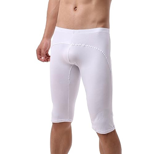 Men's Compression Legging Capris Running Tights Low Rise Mesh Gym Training Shorts2