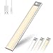 Produktbild GMEKA Unterbauleuchte küche 74 LEDs, Schrankbeleuchtung Nachtlicht mit Bewegungsmelder 3 Farbmodi, 140 Lumen Wiederaufladbare Dimmbar Beleuchtung LED leiste, für Küche, Schrank, Kleiderschrank, Treppe