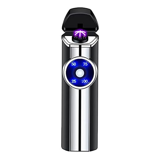Triple-Arcs Electric Lighter,Plasma Lighter Outdoor,Rechargeable USB Lighter,Windproof Lighter with Battery Indicator (ICY Black)