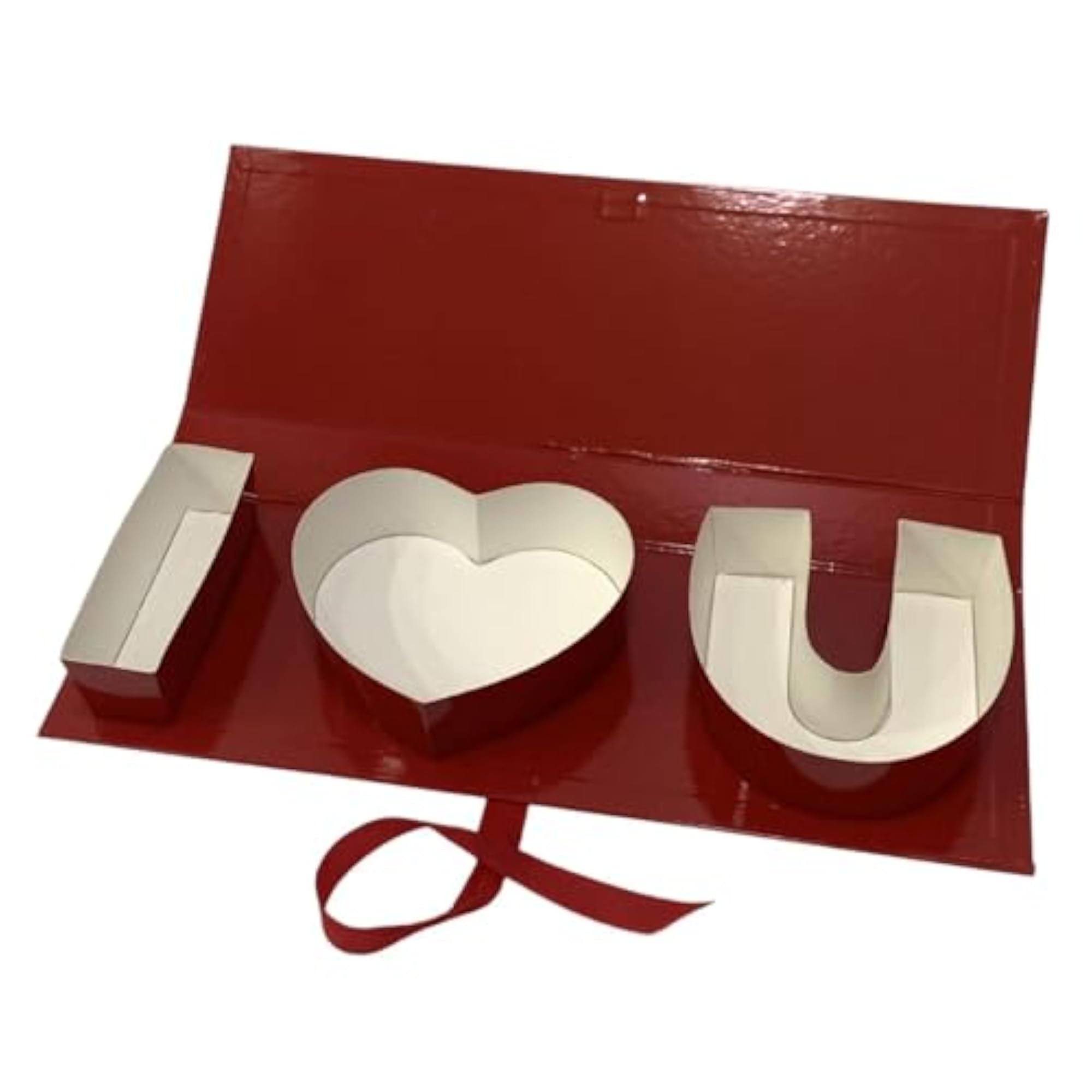 Premium Cardboard Flower Gift Box for Anniversaries, Red