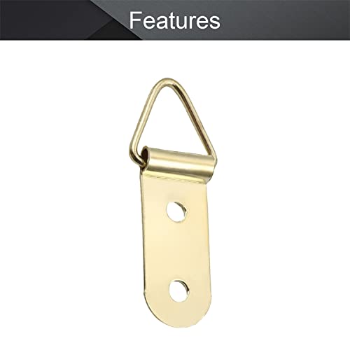 Image of MroMax 200PCS Ring Picture Frame Buckle 1.5 inch x 0.43 inchGold Tone Assortment Kit for Home Decoration Picture Frames Photo Hanging Solutions