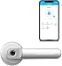 Produktbild SOREX FLEX EASY Elektronisches Türschloss Fingerprint, Türgriff - Fingerabdruck & Smartphone Schloss, kompatibel mit Alexa & Google Home (Öffnung per Bluetooth - Silber)