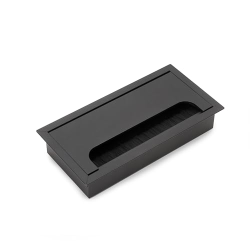 Passe-câbles pour table de réunion aluminium noir Emuca