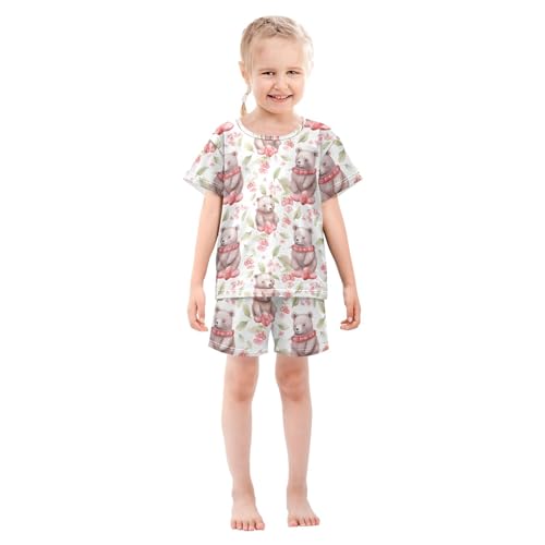 UMIRIKO Bear Animal Summer Short Sleeve Pajamas Sleepwear PJ Set B0402741