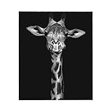 Kamoxi Giraffe Blankets Funny Giraffe Animal Black and White Throw Blankets for Adult Kids Women Gir