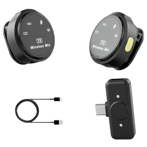 Image of GADGETSWEAR Dual Q08 Wireless Lavalier Microphone for YouTube, Vlogging, Podcasting, iPhone, Camera, PC, Lightning, Type-C, Plug & Play with Noise Cancellation, Video Recording, Interviews