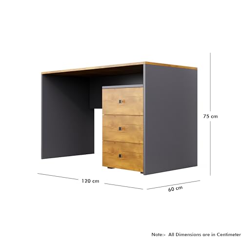 Image of Bniture Wooden Study Table for Home with Bottom Storage | Engineered Wood Study Table with Book Shelf | Multi Purpose Computer Desk for Writing | Laptop Table for Office & Home | Slate Grey