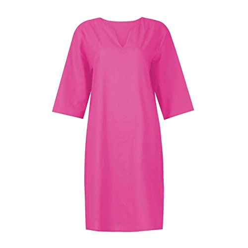 OIOLOYJM Plus Size Summer Dresses for Women 2025 Plus Size Dresses for Curvy Women 3/4 Sleeve Casual Boho Kaftan Dresses