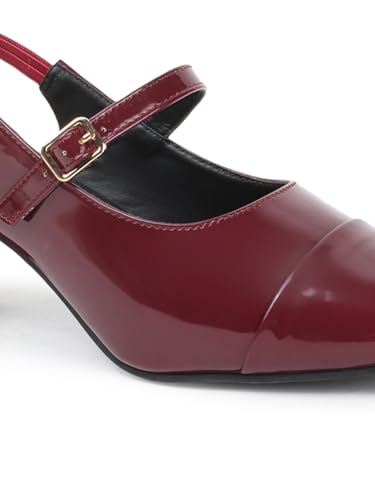 Image of TRYME Women Mary Jane Block Heels | Single Strap Round Toe Pumps | Comfortable Chunky Heel Shoes | Stylish Formal Casual Office Party Footwear