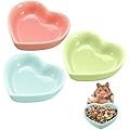 3 Pack Hamster Food Bowls Ceramic Hamster Feeding Bowl Heart Shaped Small Animal Food Dish For Hamsters Hedgehog Gerbils Mice Guinea Pigs